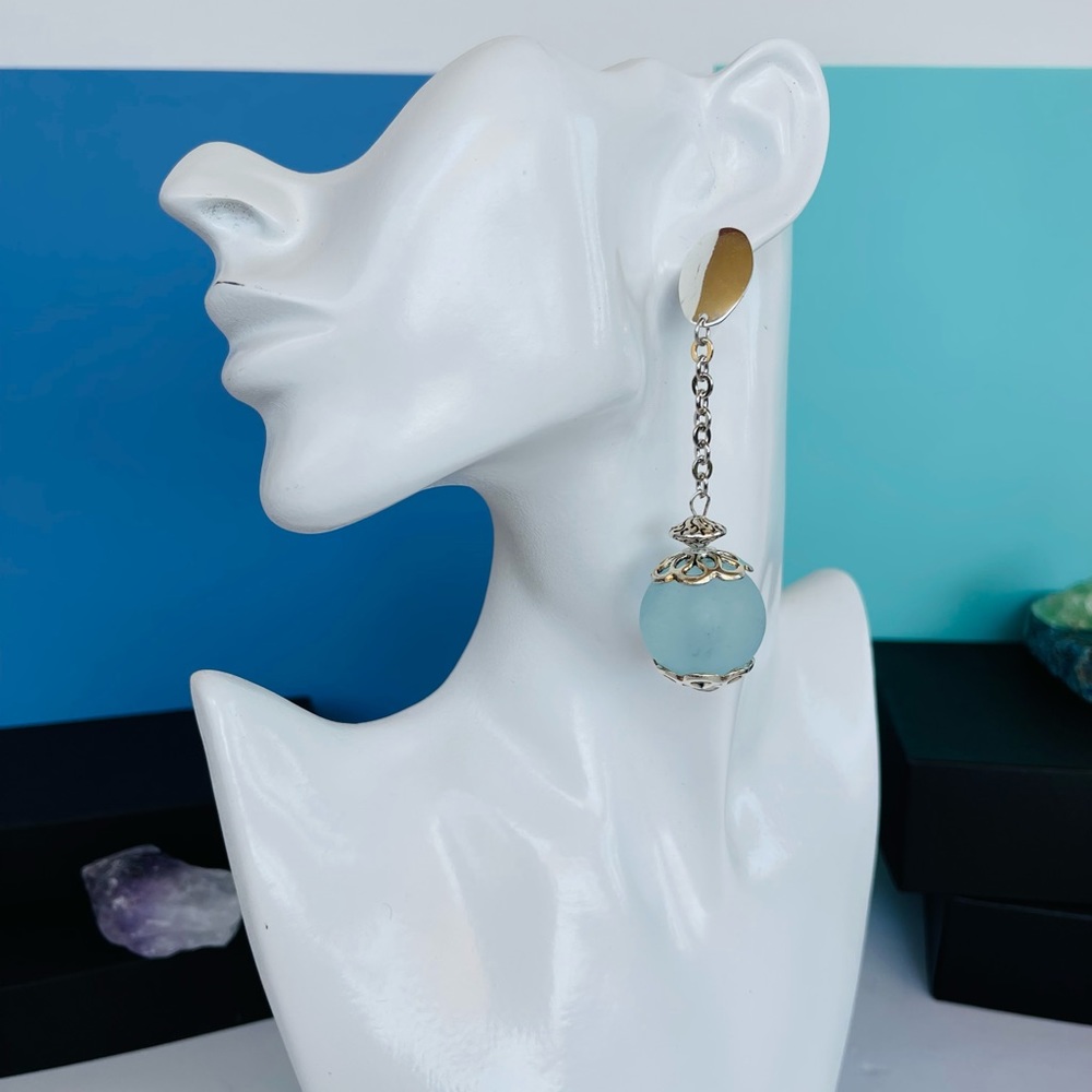 Blue earrings Handmade earrings Silver jewelry